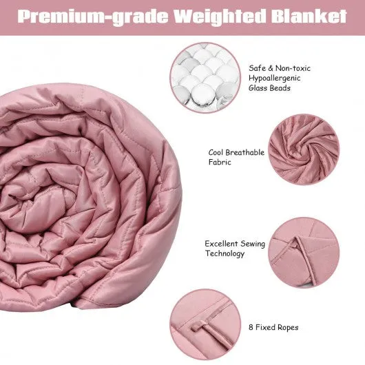 15 lbs 48" x 72" Premium Cooling Heavy Weighted Blanket-Pink