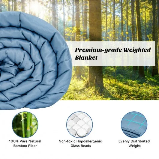 15 lbs 60" x 80" Heavy Weighted Blanket Natural Bamboo Fabric Soft Breathable