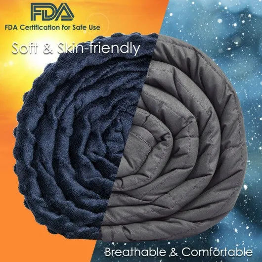 15 lbs Weighted Blanket with Removable Soft Crystal Cover