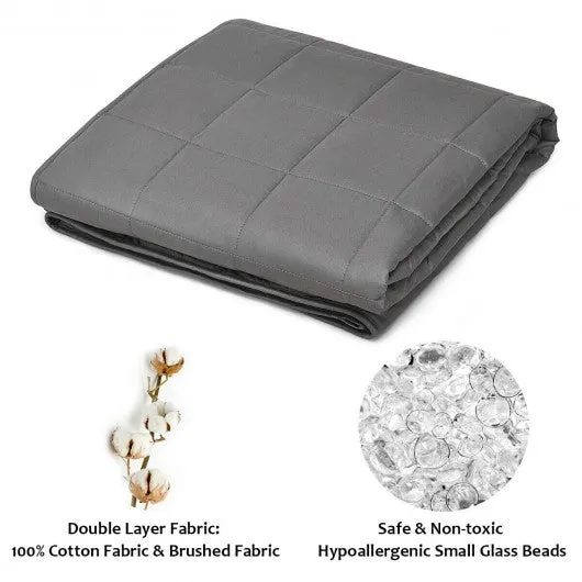 22 lbs Weighted Blankets 100% Cotton with Glass Beads-Dark Gray