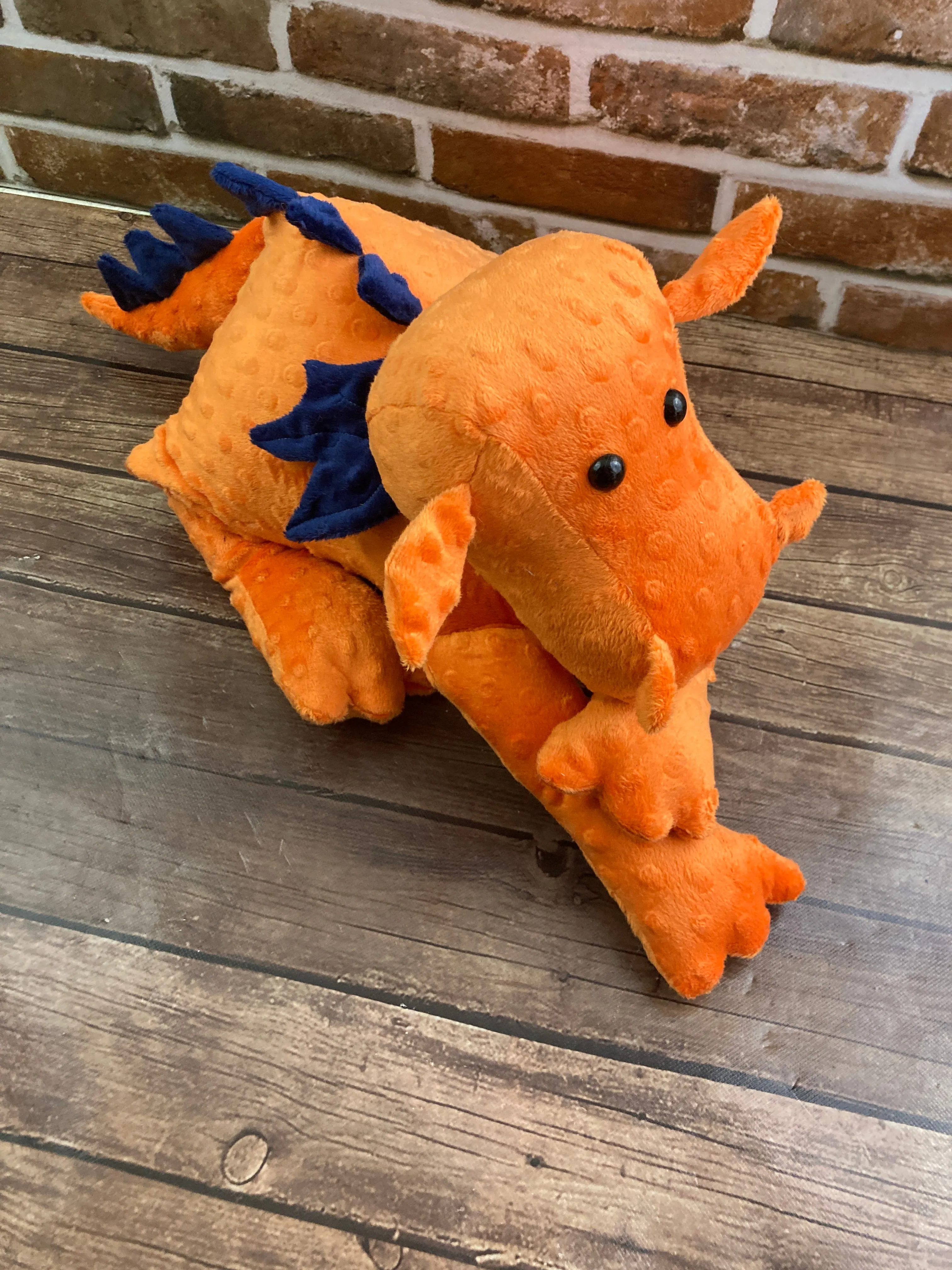 2lbs -10lbs Weighted Dragon Stuffed Minky Animal Lap Pad -for Comfort, Special Needs, Sleep, Anxiety and Stress Relief - Custom Made