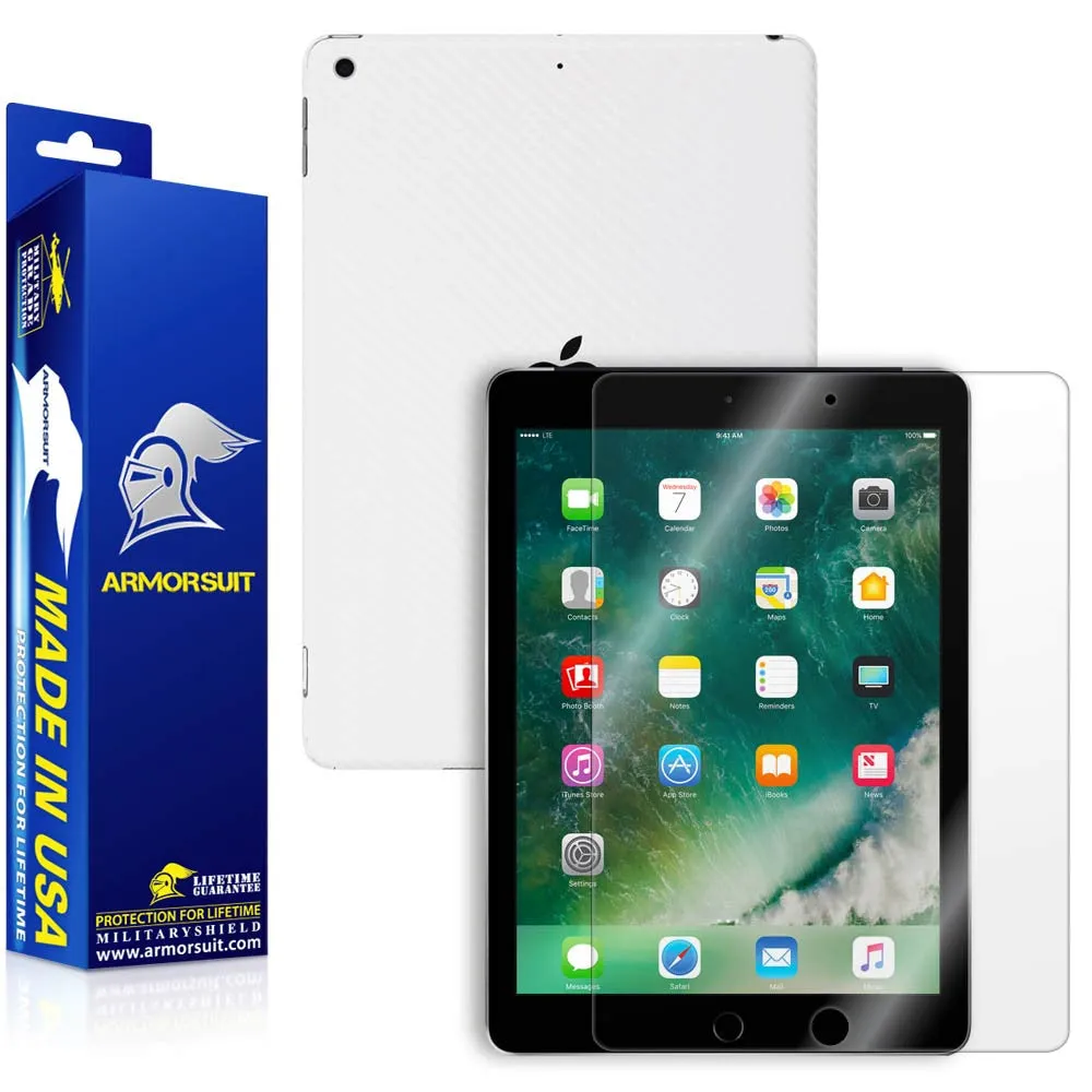 Apple iPad 9.7" (2017) WiFi   4G LTE Screen Protector   Carbon Fiber Skin