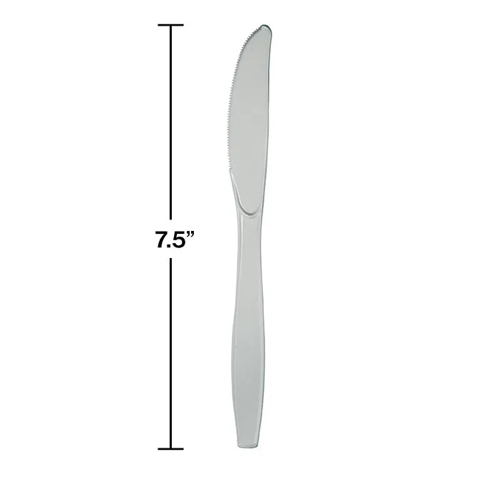 Bulk Shimmering Silver Plastic Knives (288 per Case)