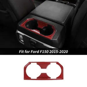 Car Armrest Box Rear Cup Holder Cover Trim Frame For Ford F150 2015-2020 Accessories | CheroCar