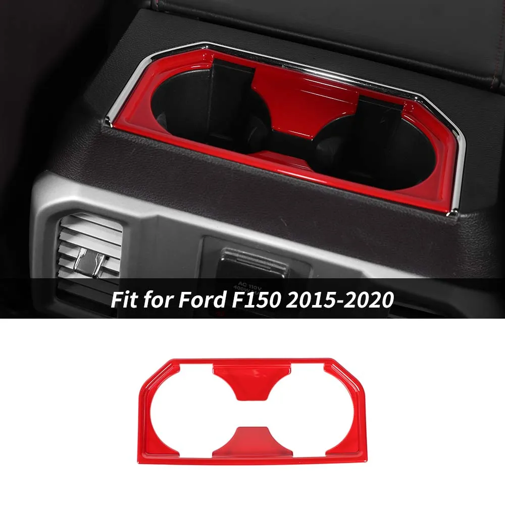 Car Armrest Box Rear Cup Holder Cover Trim Frame For Ford F150 2015-2020 Accessories | CheroCar