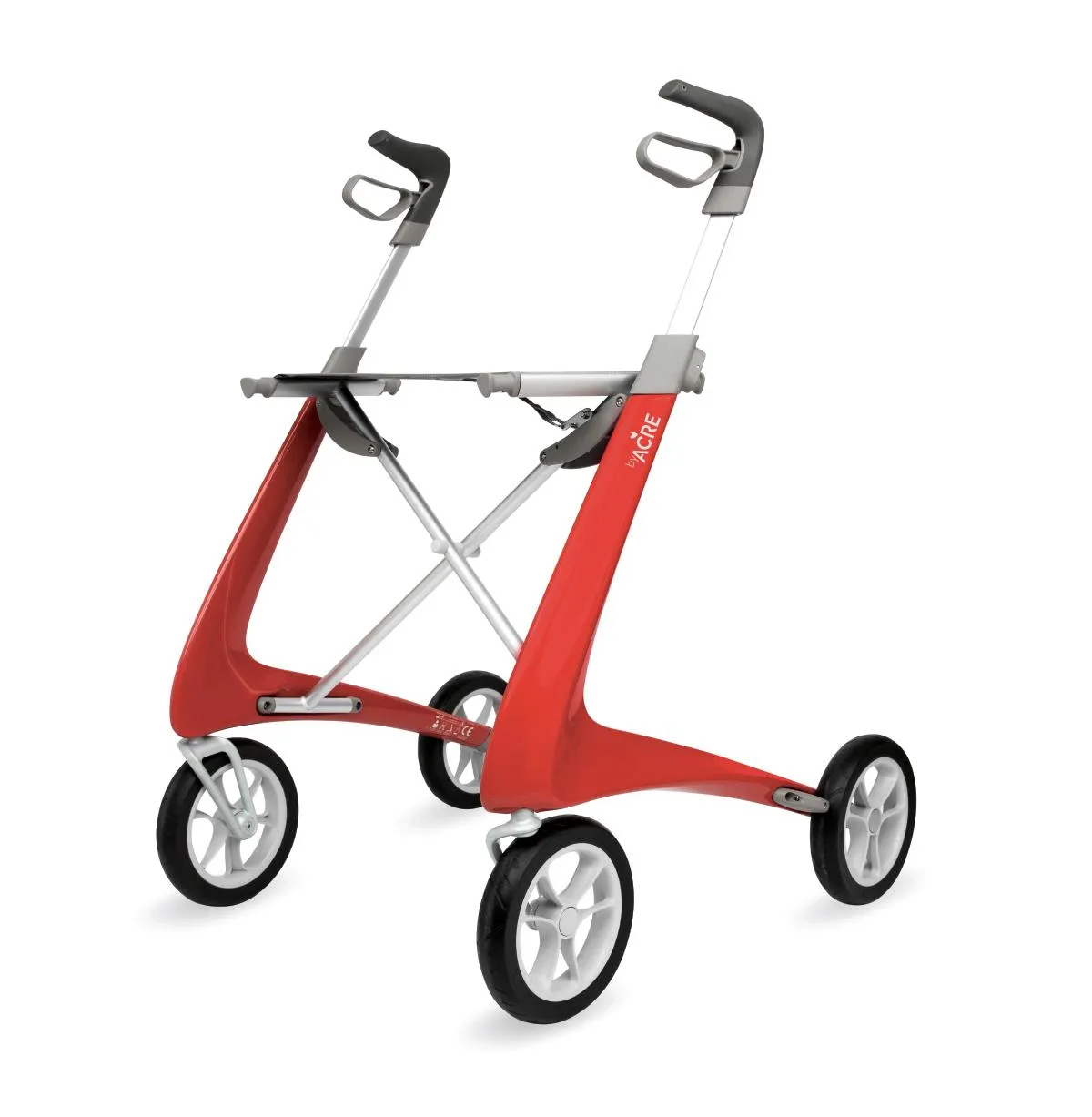 Carbon Fiber Ultralight Rollators, Comfort Seat, Red