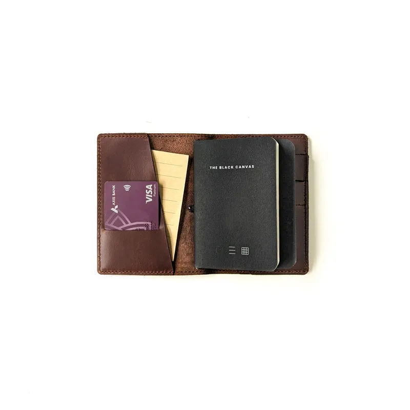 Cognac Brown TBC Travellers Journal   Docket / Passport