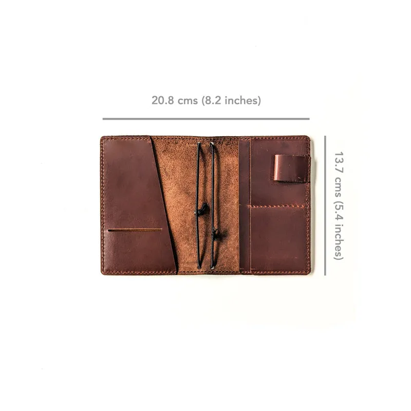 Cognac Brown TBC Travellers Journal   Docket / Passport