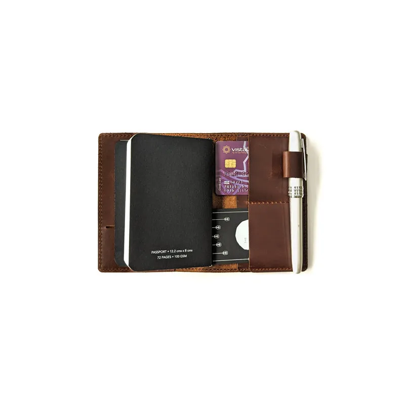 Cognac Brown TBC Travellers Journal   Docket / Passport