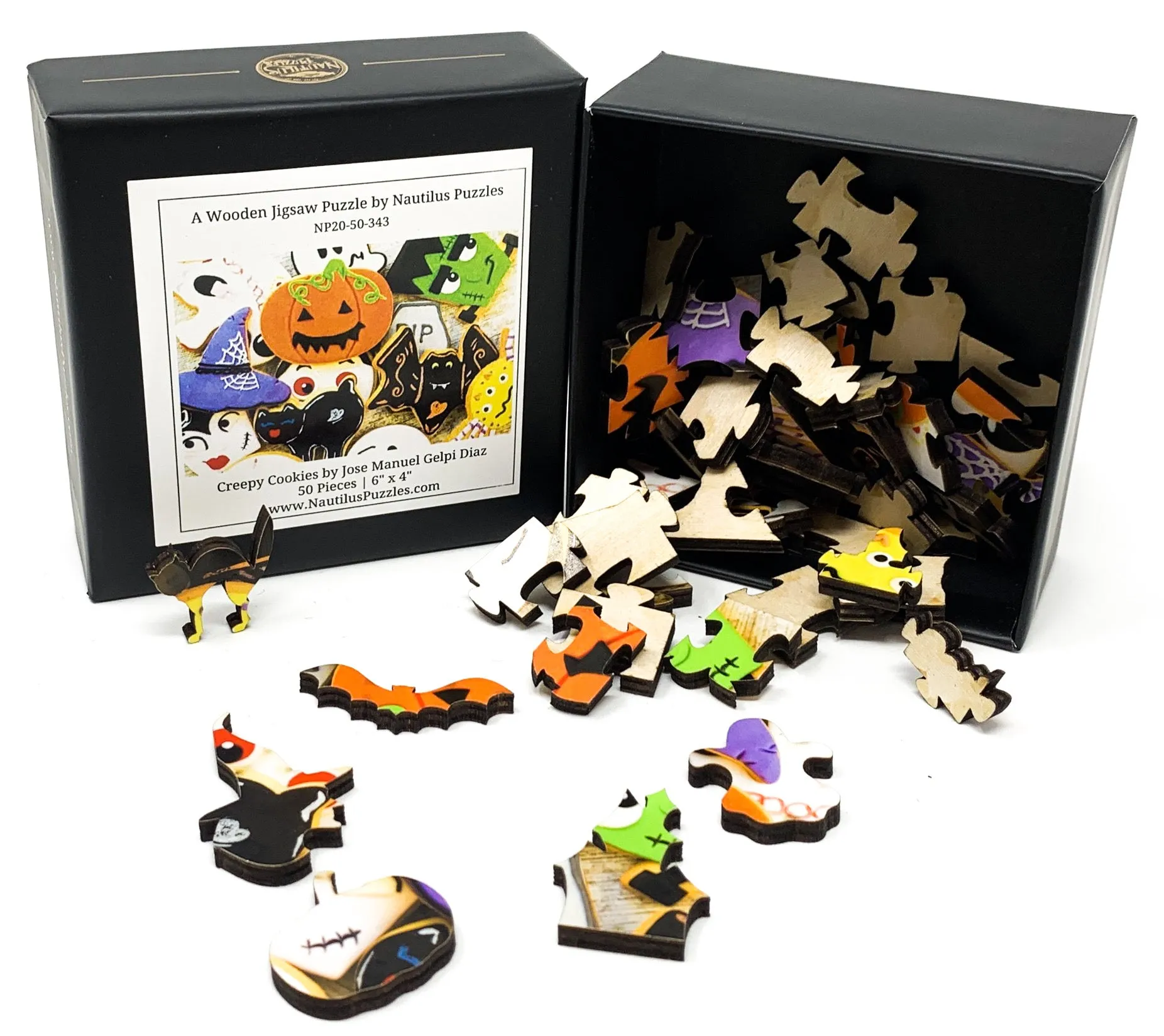 Creepy Cookies (50 Pieces) Mini Halloween Wooden Jigsaw Puzzle