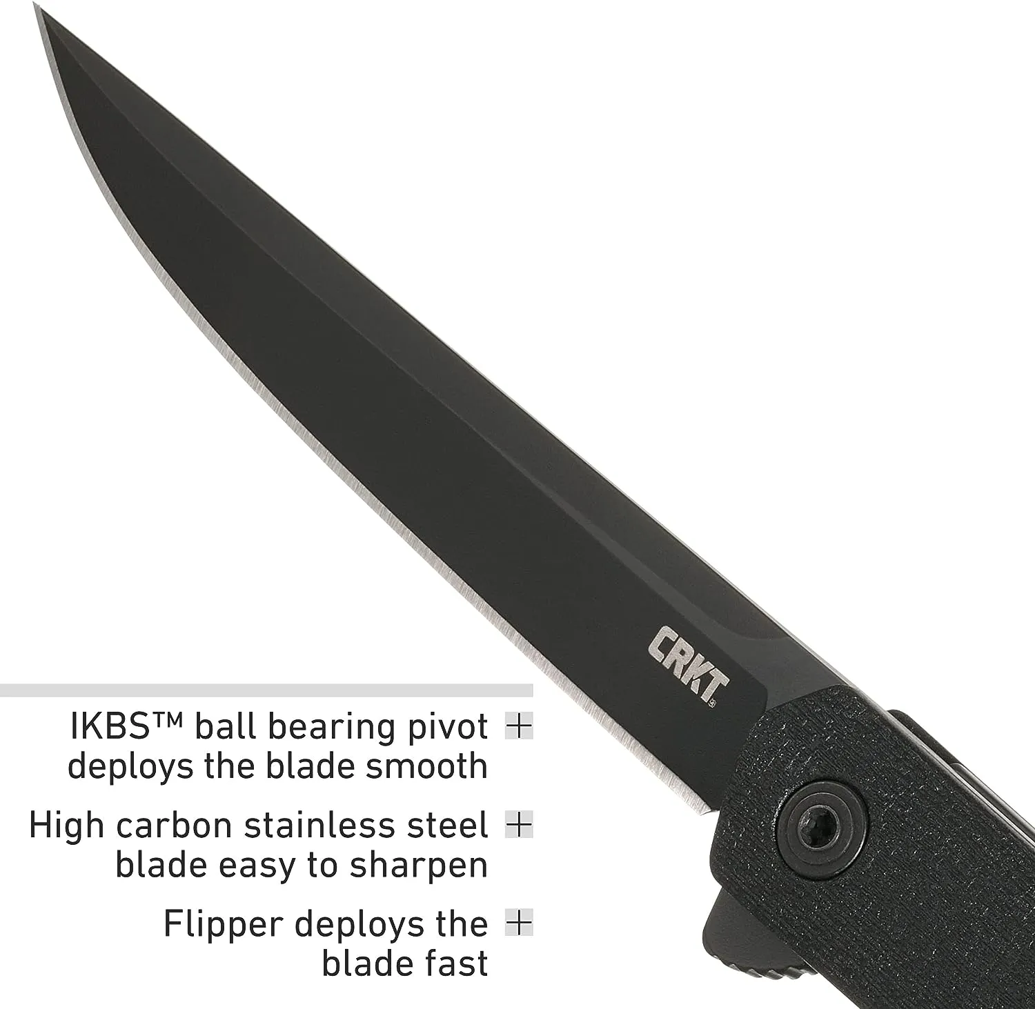 CRKT, CEO Blackout EDC Folding Pocket Knife: Gentleman's Knife, Everyday Carry, Liner Lock, Glass Reinforced Nylon Handle, Deep Carry Pocket Clip 7097k