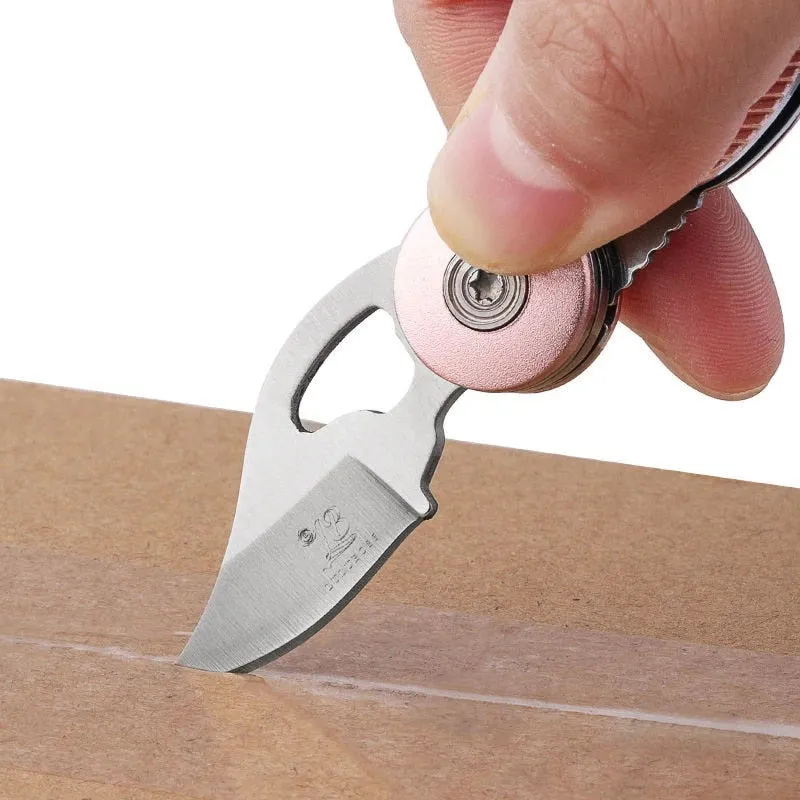 Feather Foldable Knife with Hidden Blade Self Defense Keychain