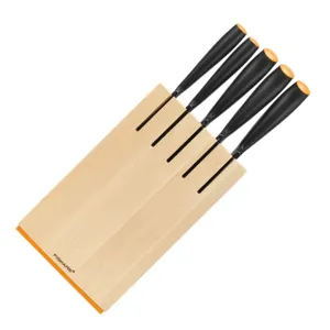 Fiskars Birchwood Knife Block with 5 Knives