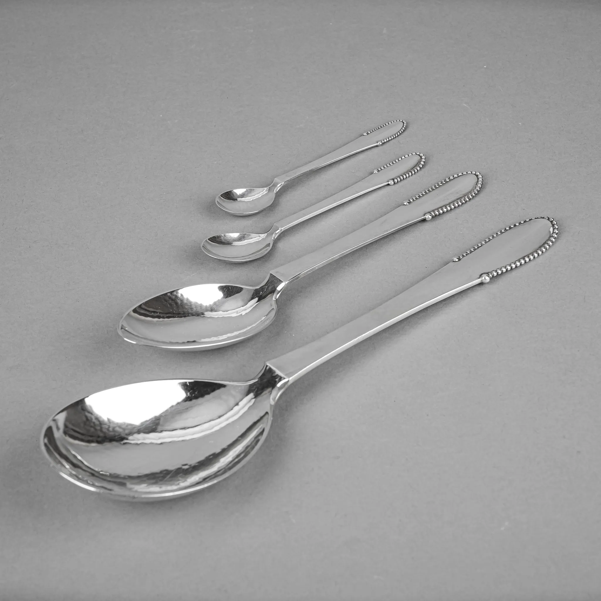 GEORG JENSEN Beaded Sterling Flatware 43pcs