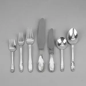 GEORG JENSEN Beaded Sterling Flatware 43pcs