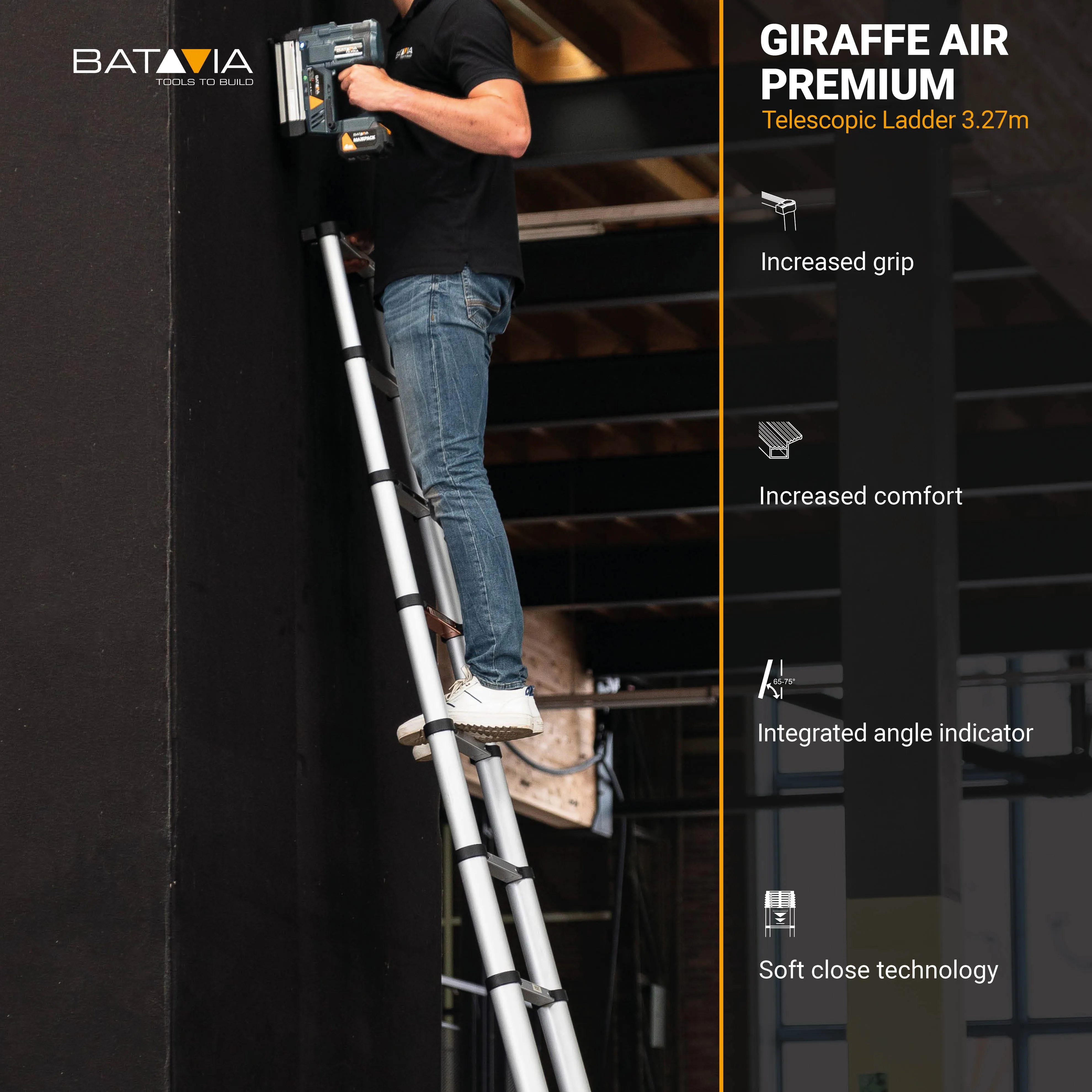 Giraffe® Air Telescopic Ladder 3.27m 10 steps