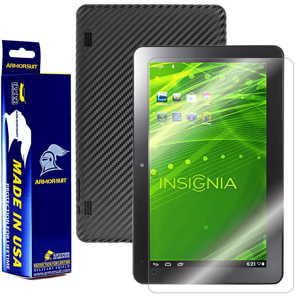 Insignia Flex 10.1 Tablet Screen Protector   Black Carbon Fiber Film Protector