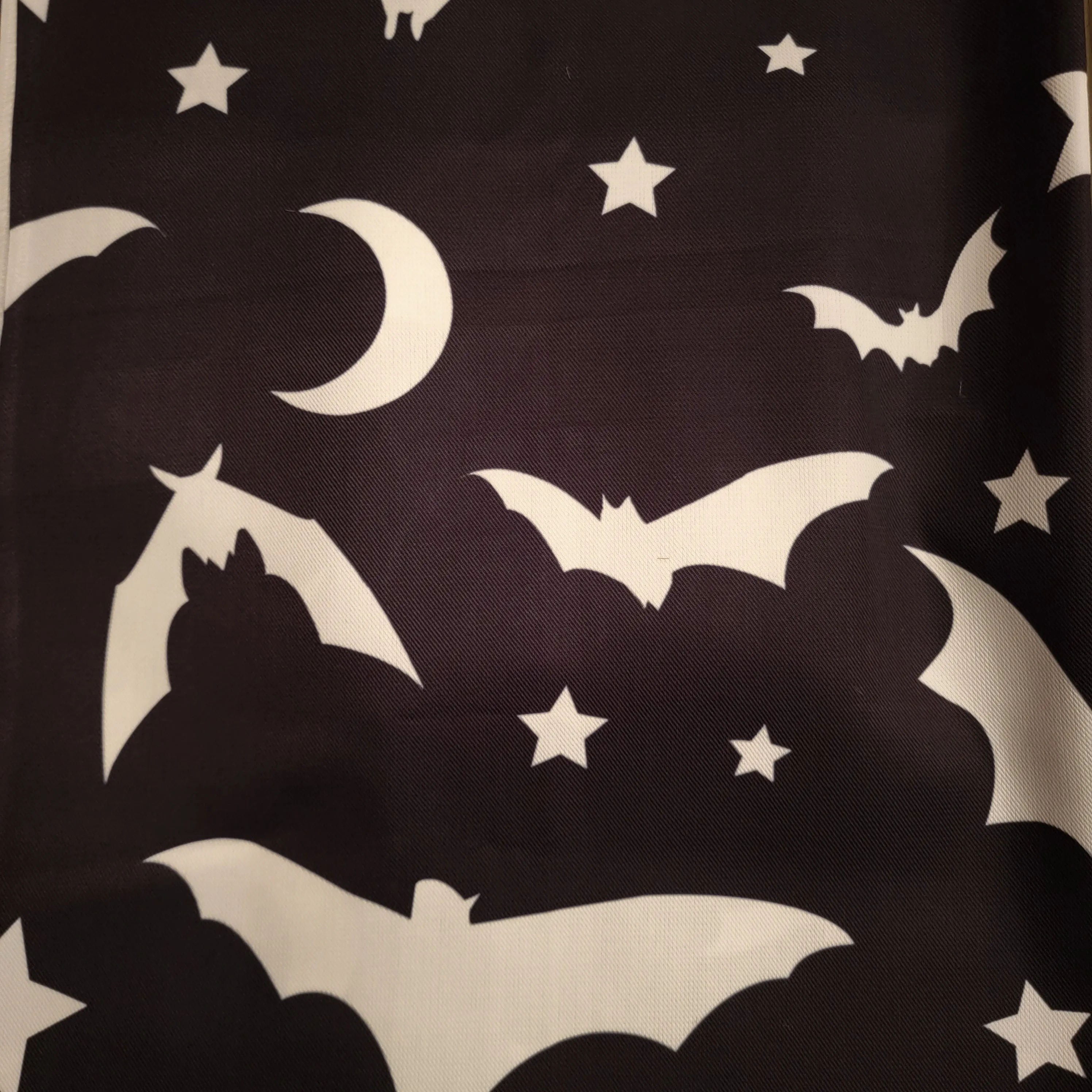 Large Bat Night Sky Beach Cloth - Black