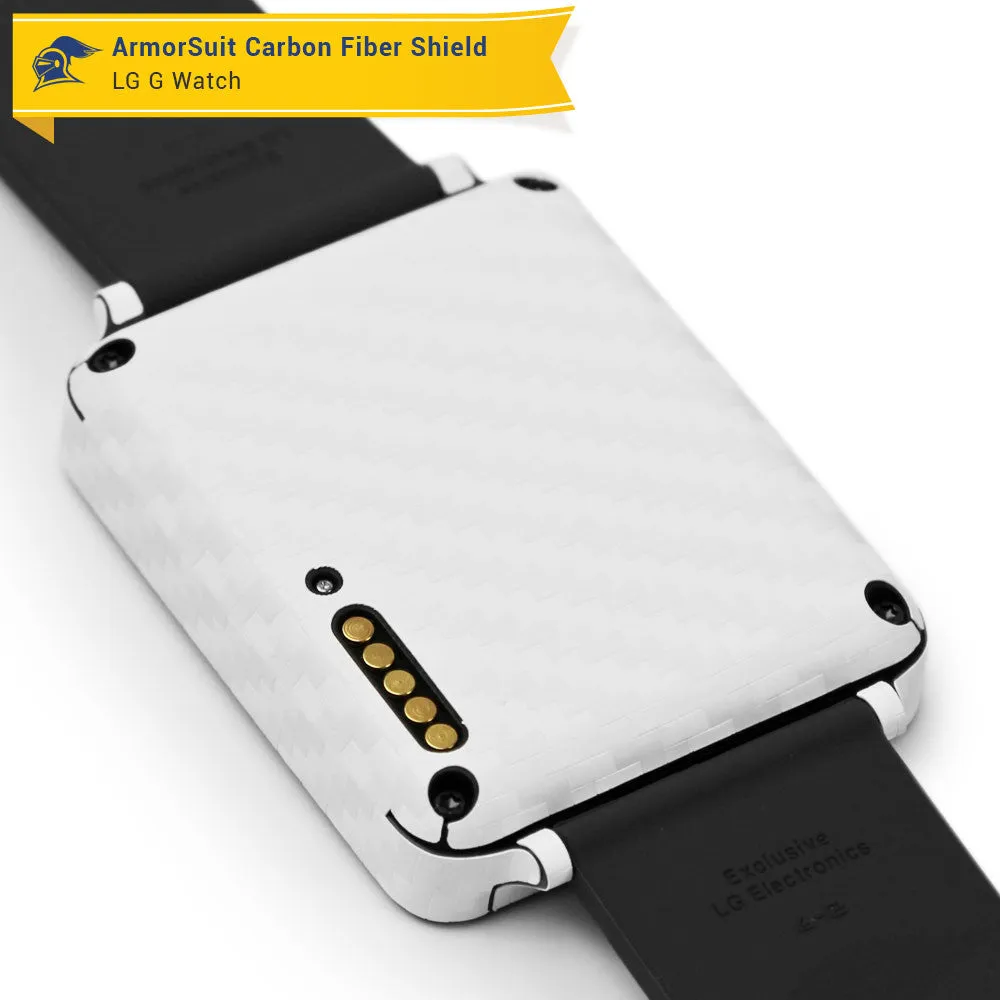 LG G Watch Screen Protector   White Carbon Fiber Film Protector