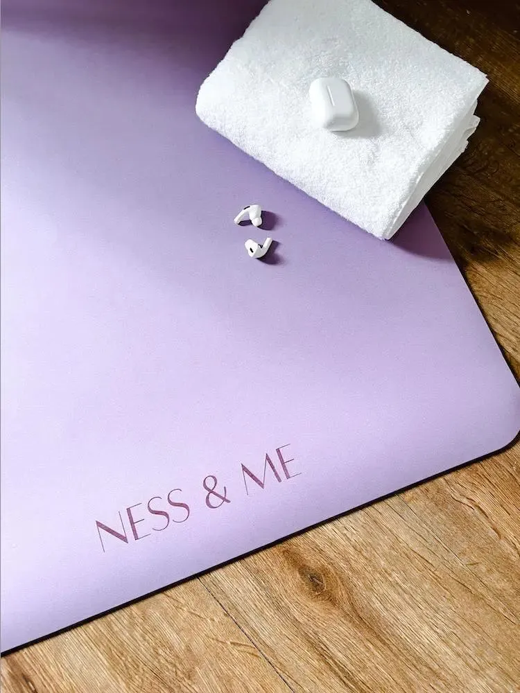 Lilac Anti-Slip Yoga Mat 4mm (  Free Carry Strap)