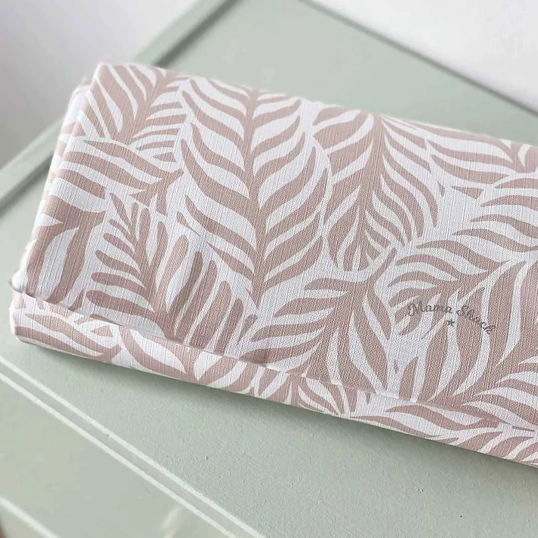 Mama Shack Travel Changing Mat - Linear Leaf / Blush Pink