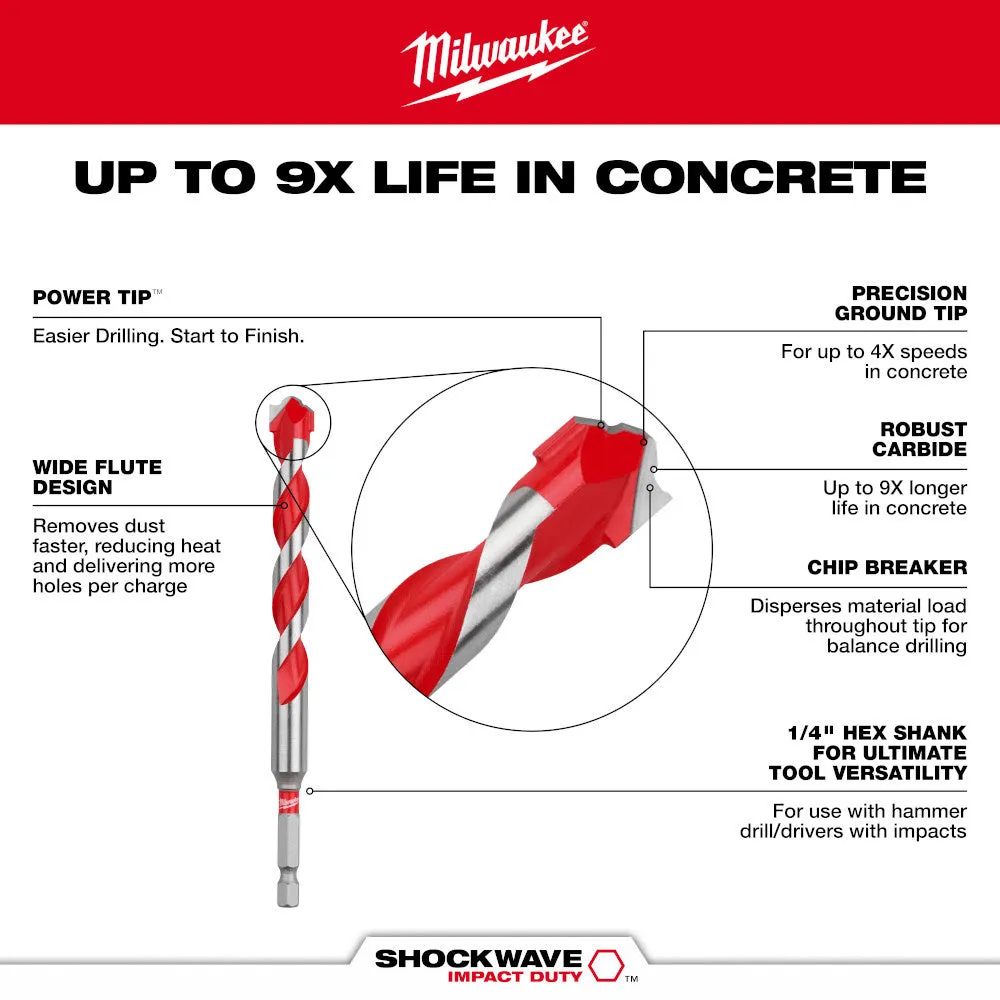 Milwaukee 48-20-9023 3/8" x 16" x 18" Carbide Hammer Drill Bit