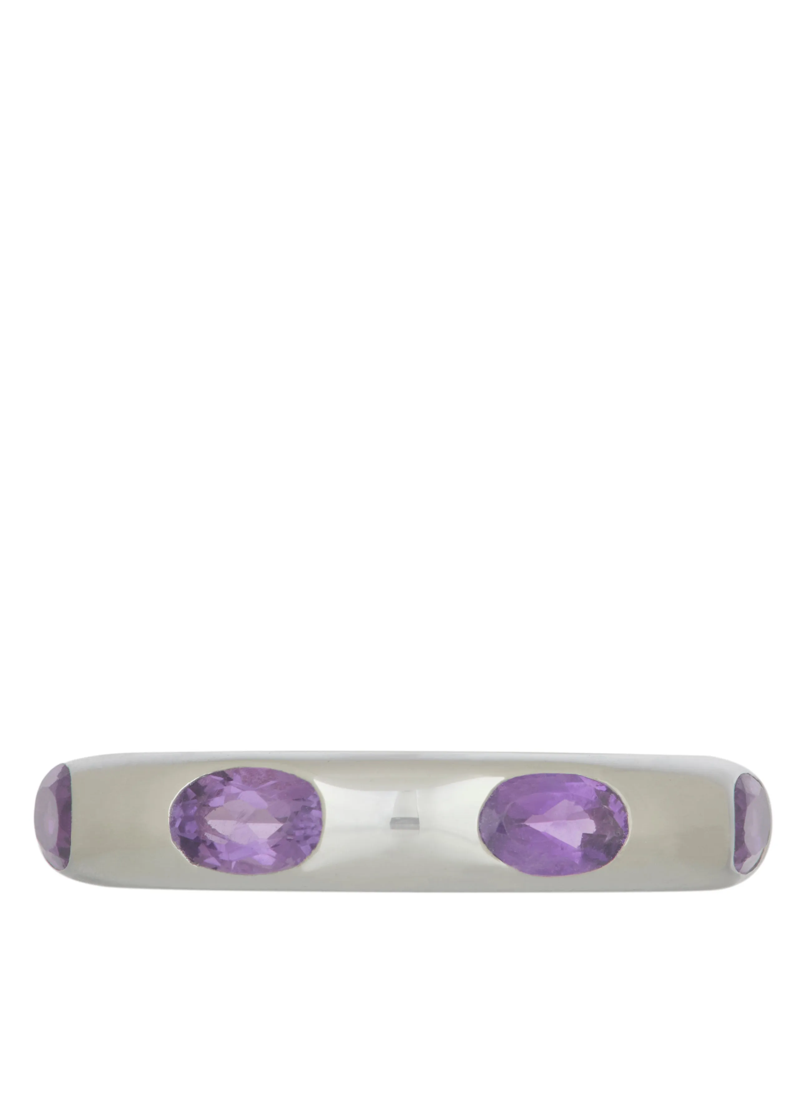 Orbital Ring in Sterling Silver - Faceted Light Amethyst