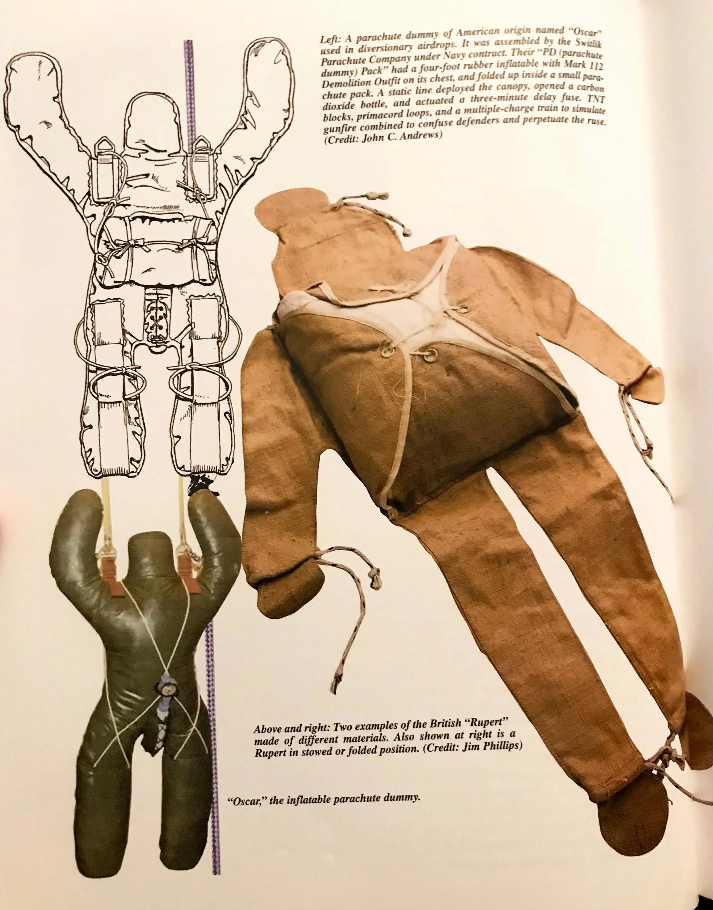 Original British Military WWII Rupert Paradummy Deception Device with Parachute - Used During Operation Titanic - Featured in “Heroes In Our Midst” Pages 296-297