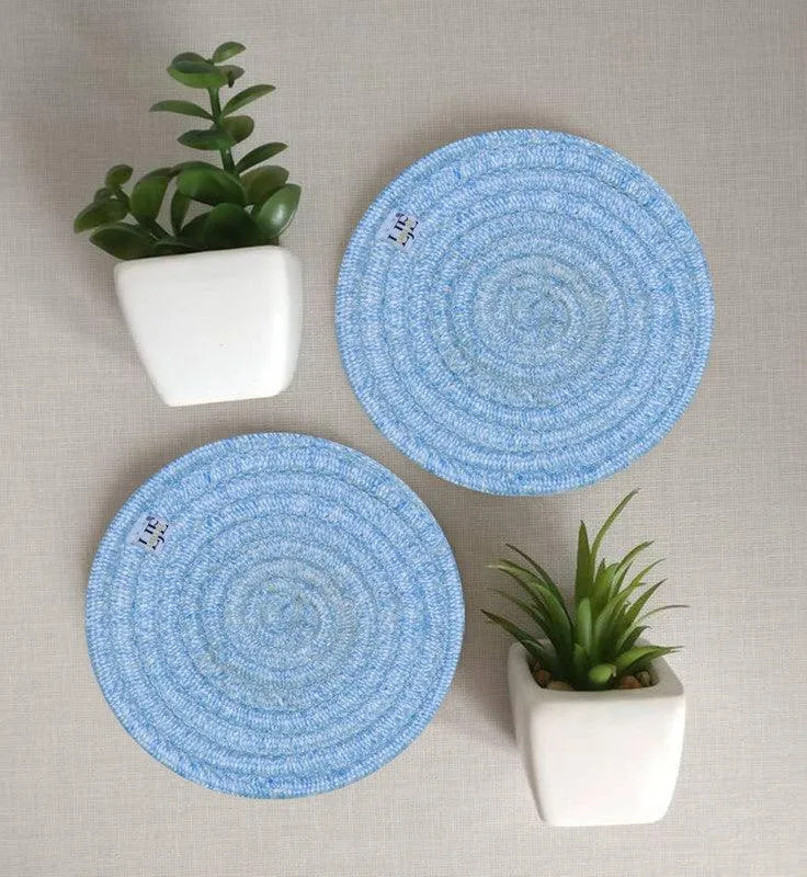 Polyster Round Coaster Set (6 PCS Set) Machine Washable Absorbent Size: 5 inch Diameter