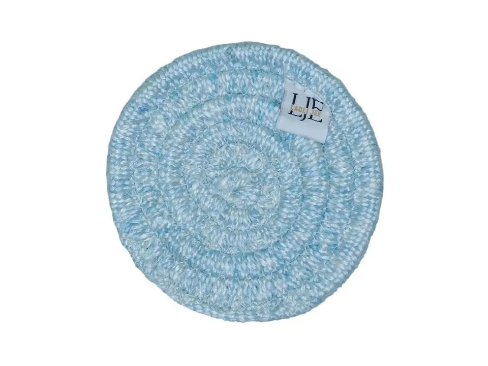 Polyster Round Coaster Set (6 PCS Set) Machine Washable Absorbent Size: 5 inch Diameter