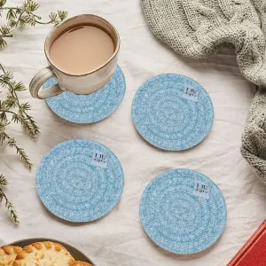 Polyster Round Coaster Set (6 PCS Set) Machine Washable Absorbent Size: 5 inch Diameter