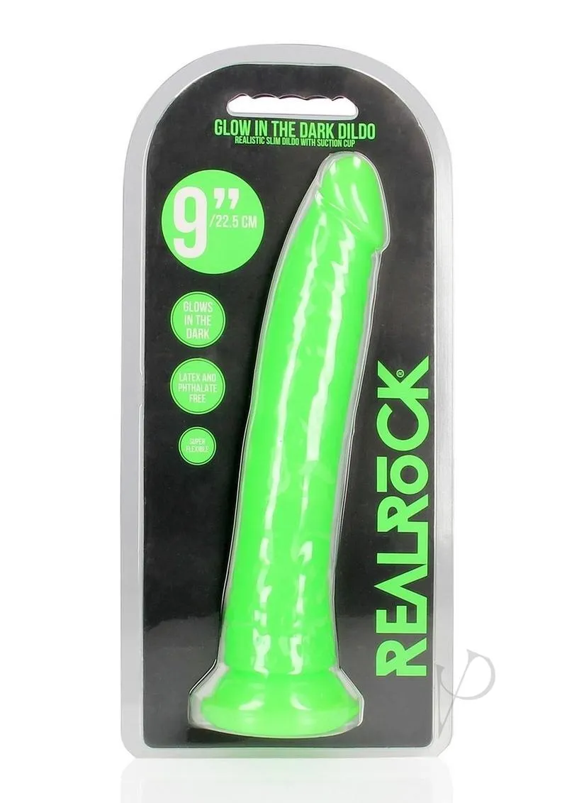 Realrock Slim Dildo 9 Gitd Green