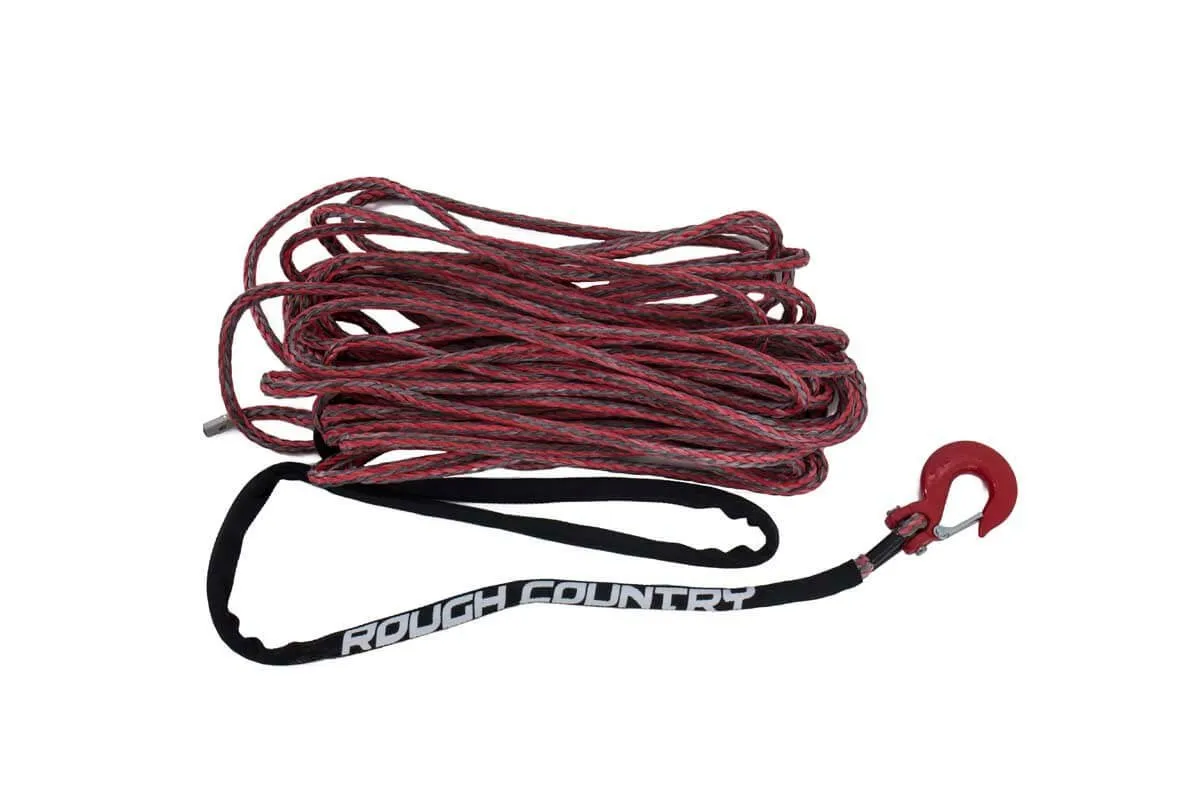 Rough Country DHTPRS116 Winch Cable & Synthetic Rope - Synthetic, 16,000 lbs. Pull Rating, 85 ft. Line Length3/8 in. Line Diameter, Red and Gray