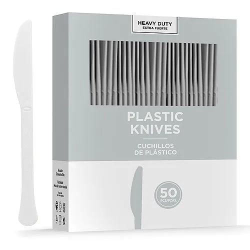 Silver Heavy Duty Plastic Knives | 50ct