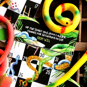 Snake Party Snakes and Ladders Game | Reptile Party Favor