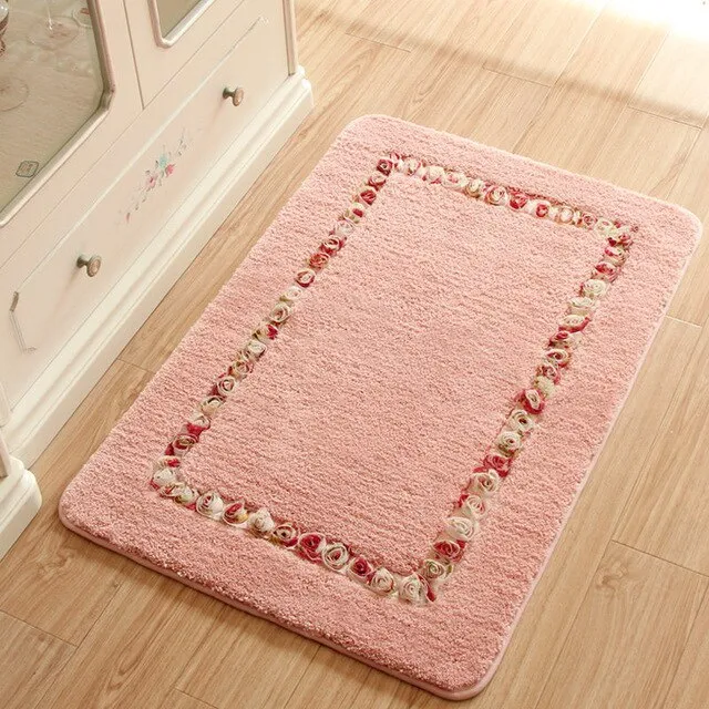 Thicken Breathable Suede Material Bathroom Mats Set Non-slip Bath Mats Floor Mat Bath Rug Doormat Kitchen Carpet Bath Mat