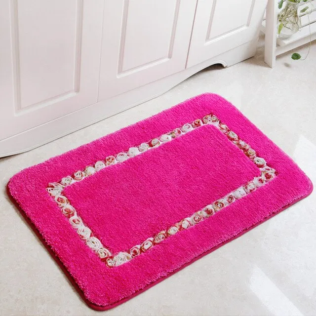 Thicken Breathable Suede Material Bathroom Mats Set Non-slip Bath Mats Floor Mat Bath Rug Doormat Kitchen Carpet Bath Mat