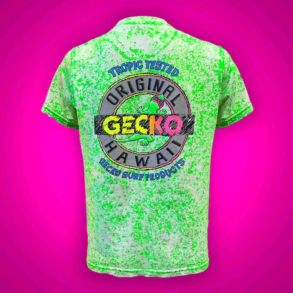 Tropic Tested - 1980's Sponge Paint Neon Green Glow Tee (Limited Edition)