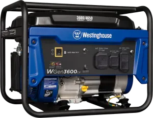 Westinghouse WGen3600c Generator 3600W/4650W 30 Amp Recoil Start Gas with CO Sensor New